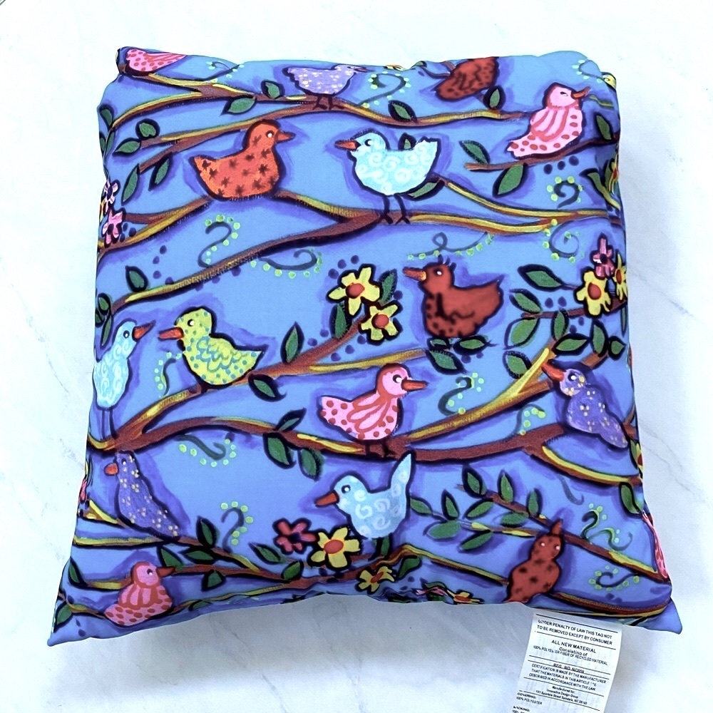 Deny Designs Throw Pillow - Blue - Birds - POP Art Deco NWT
